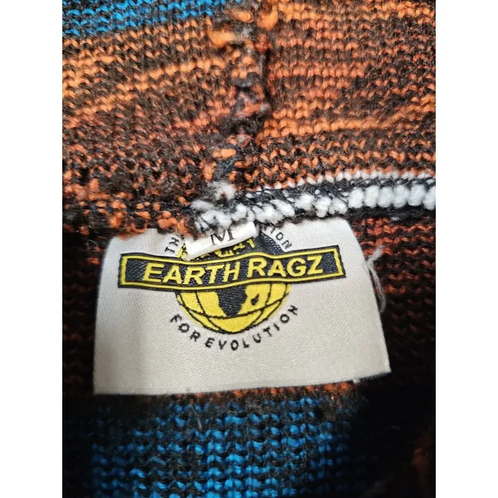 Earth Ragz Baja Hoodie Wool Cotton Aztec Southwestern Pullover Jacket Size M